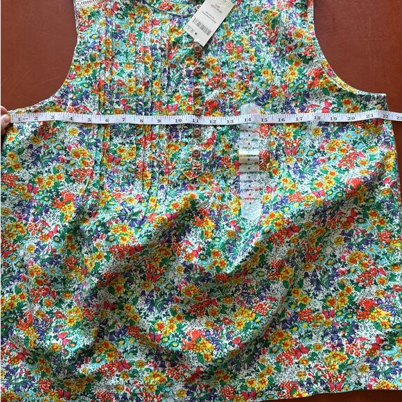 Duluth Trading Women's Artisan Hemp Pin-Tuck Tank In Multi Ditsy Garden Floral - Picture 6 of 9